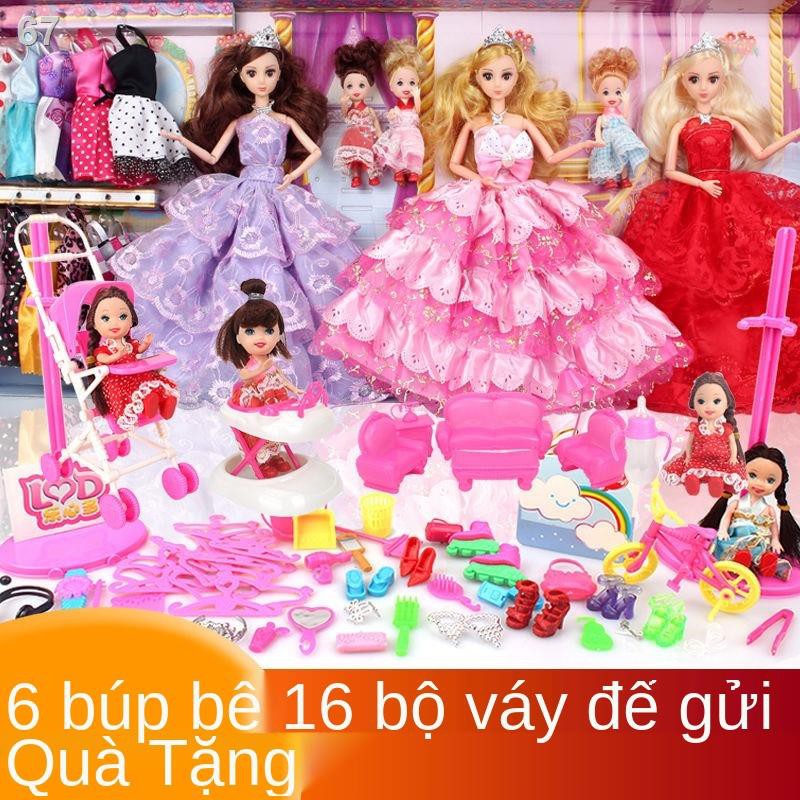 Bộ búp bê Barbie màu xanh hàng ngày hộp quà lớn cô gái công chúa váy cưới chơi nhà Món đồ trẻ emR