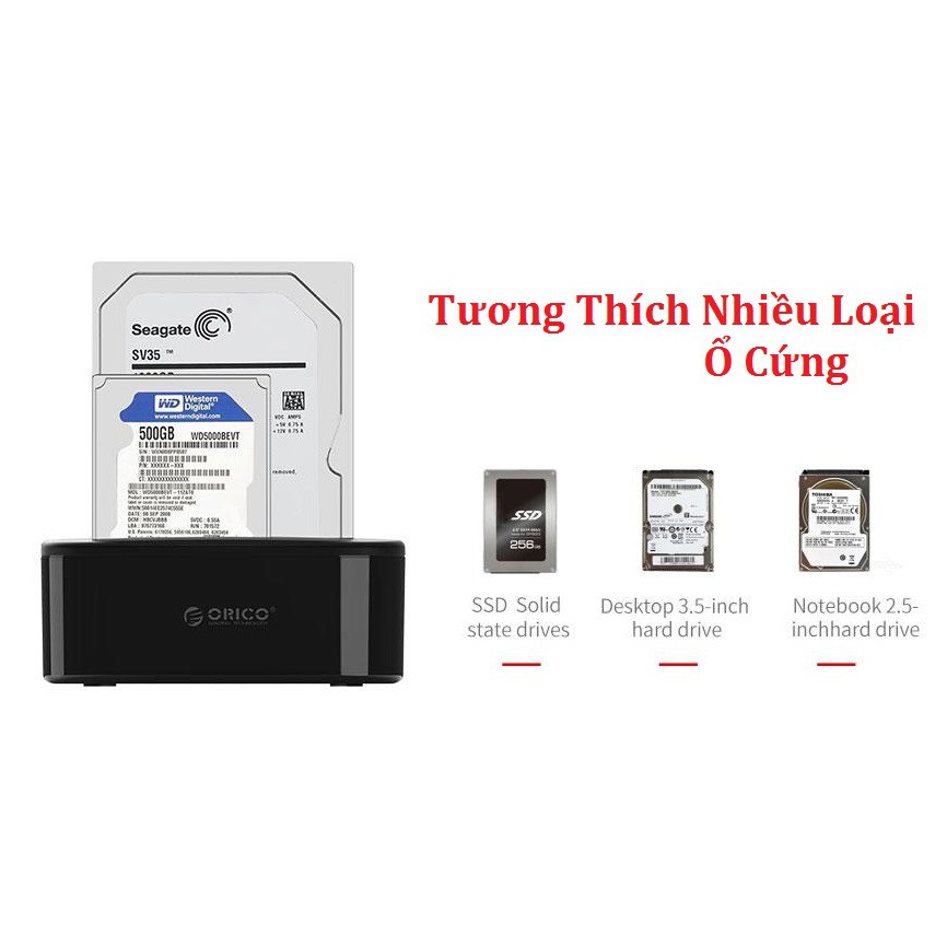 HDD Docking Orico 6228US3-BK (không có chức năng Clone)