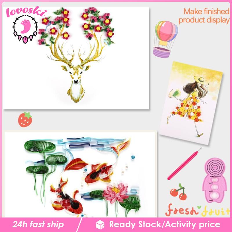 Bộ 14 Dải Giấy Cuốn Tạo Hình Thủ Công 8 Dải 600 Màu Sắc