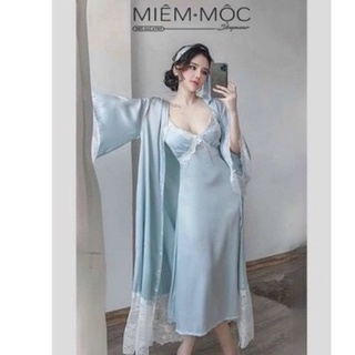 Váy ngủ lụa satin có mút đệm ngực