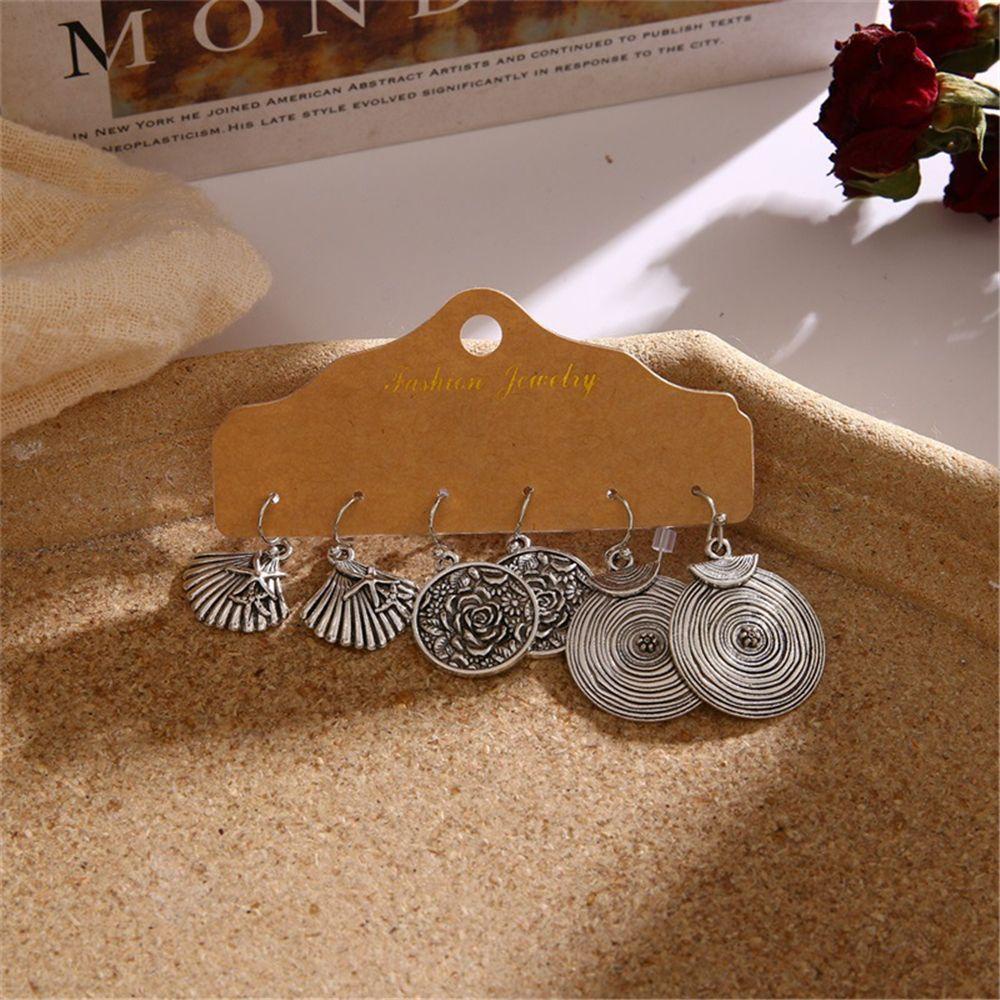 NEXTVN 6 Pairs Drop Dangle Earrings Set Vintage National Style Bronze Waterdrop Bohemian Earrings