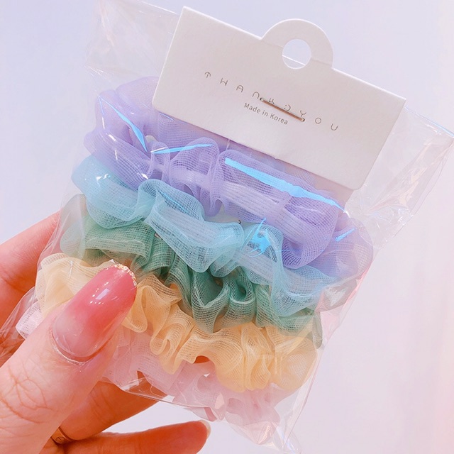 Scrunchie xinh xắn nhiều màu, buộc tóc vải nhiều màu xinh xắn. Nơ buộc tóc bằng vải đáng yêu