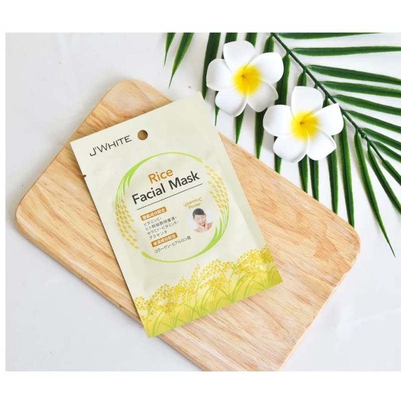 Mặt Nạ Giấy Dưỡng Ẩm, Dưỡng Trắng Da Mặt J'WHITE Tinh Chất Gạo Nội Địa Nhật Bản 1 Miếng - SAKUKO