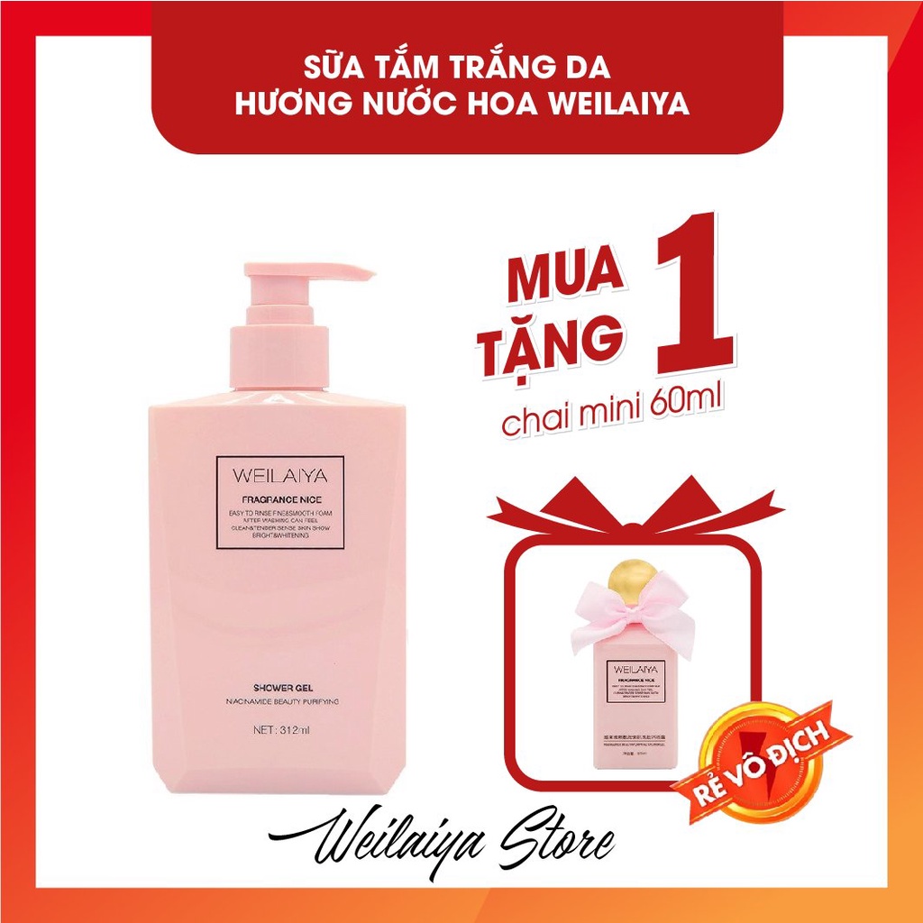 Sữa tắm trắng da hương nước hoa Weilaiya, trắng sáng da mịn màng 312ml | BigBuy360 - bigbuy360.vn