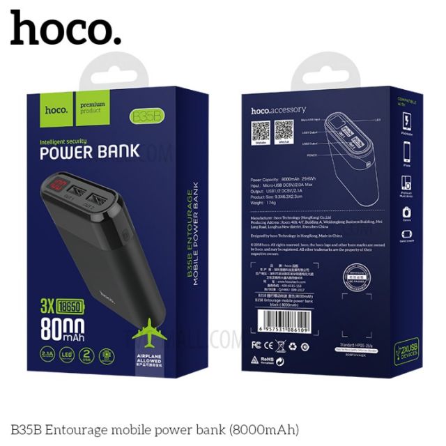 Pin sạc dự phòng Hoco B35B 8000mAh - Phân phối chính hãng Hoco
