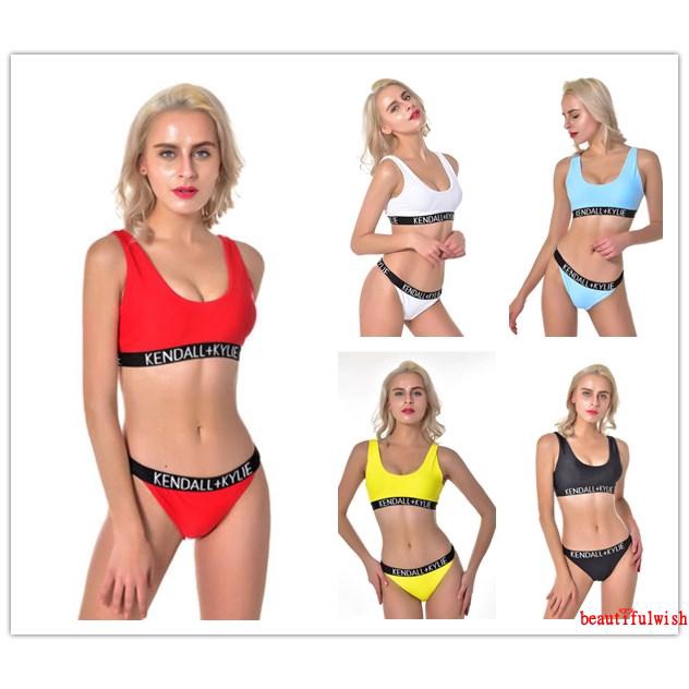 Bộ bikini 2 mảnh nhiều màu có mút nâng họa tiết chữ quyến rũ cho nữ | BigBuy360 - bigbuy360.vn