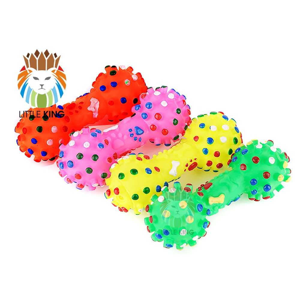Xương gặm đồ chơi cho chó, xương gai chút chít nhiều màu Little King pet shop