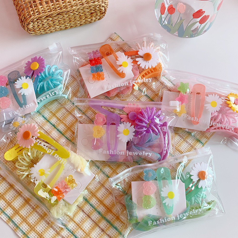 Set 6 Món Cột Kẹp Tóc Hoa Cúc