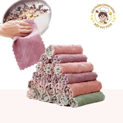 Khăn lau bếp đa năng 2 mặt siêu thấm nước loại dày dặn, tiện dụng
