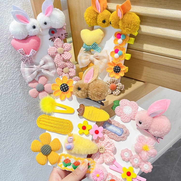 Kẹp tóc hình chú thỏ bằng nhung dễ thương xinh xắn phong cách Nhật Bản