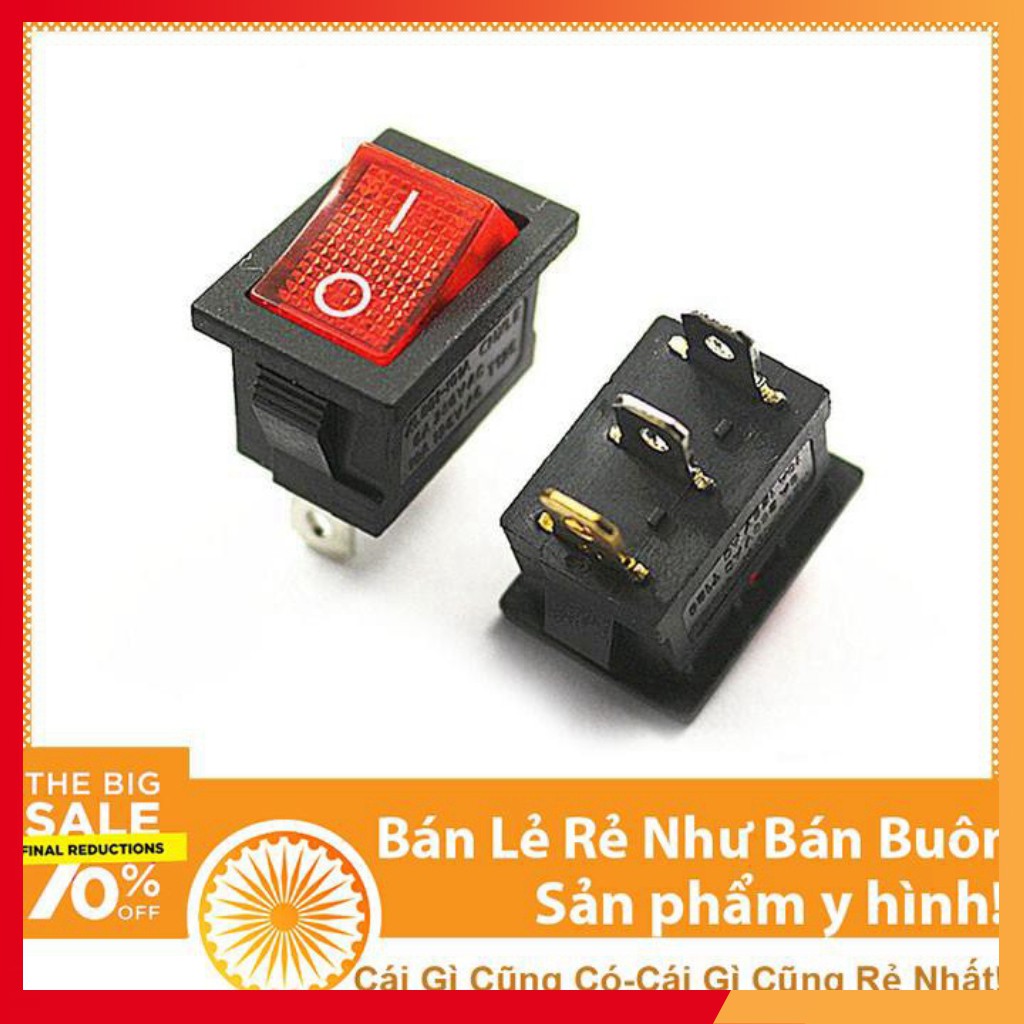 Công Tắc Bập Bênh KCD1 250VAC-6A có Đèn