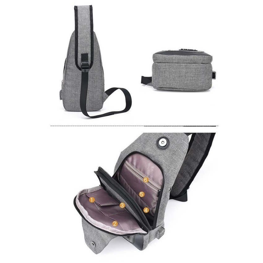 Túi đeo chéo nam cao cấp tích hợp cổng sạc USB  208211 [SKM] | BigBuy360 - bigbuy360.vn