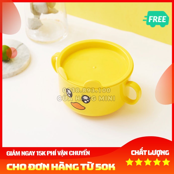 Chén Tập Ăn Dặm Hình Chú Vịt Có Nắp Đậy Cho Bé