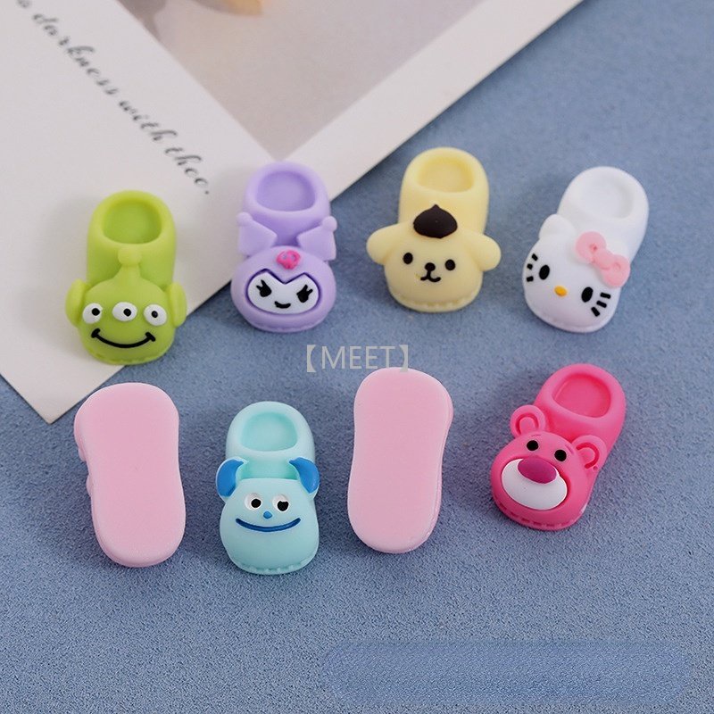 [Met] 1 Chiếc Dép Nhựa Resin Làm Đồ Trang Sức Ba Chiều Hoạt Hình Ba Chiều DIY