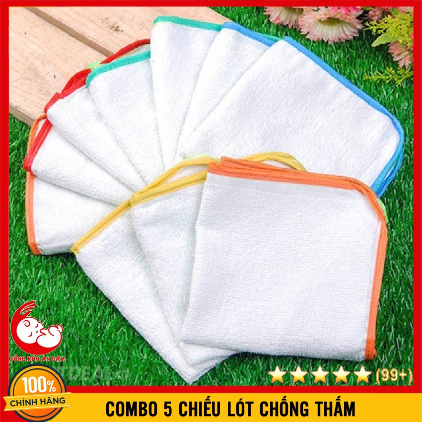 Combo 5 Chiếu Lót Chống Thấm Dùng Thay Tã Cho Bé Sơ Sinh