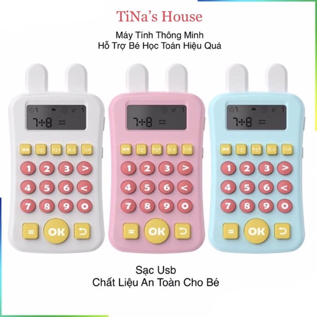 Máy Luyện Tính Nhẩm (Tiếng Việt) Cho Bé Học Toán, Máy Tính Cầm Tay Thông Minh Bằng Nhựa Abs Cao Cấp Cho Trẻ Em.