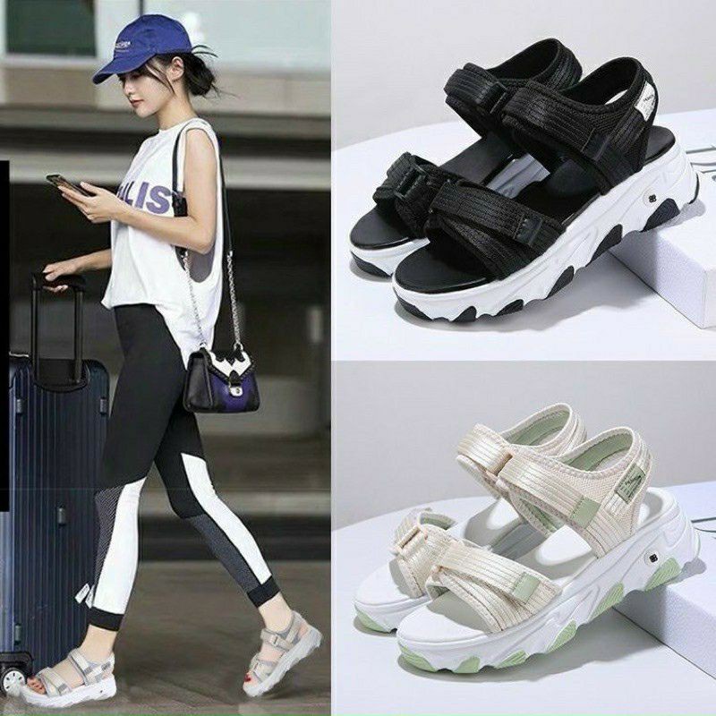 Sandal Nữ 2 Quai Dán Đế Màu