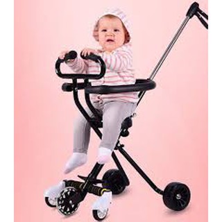 Tặng kèm giỏ xe ) Xe đẩy đi dạo 5 bánh siêu nhẹ cho bé