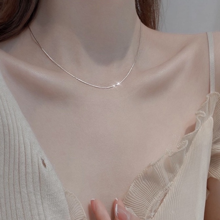 Dây chuyền trơn Bạc, Vòng cổ Bạc bạc thật trơn, 𝐂𝐚𝐦 𝐤𝐞̂́𝐭 𝐜𝐡𝐮𝐚̂̉𝐧 𝐁𝐚̣𝐜 _TUNA SILVER