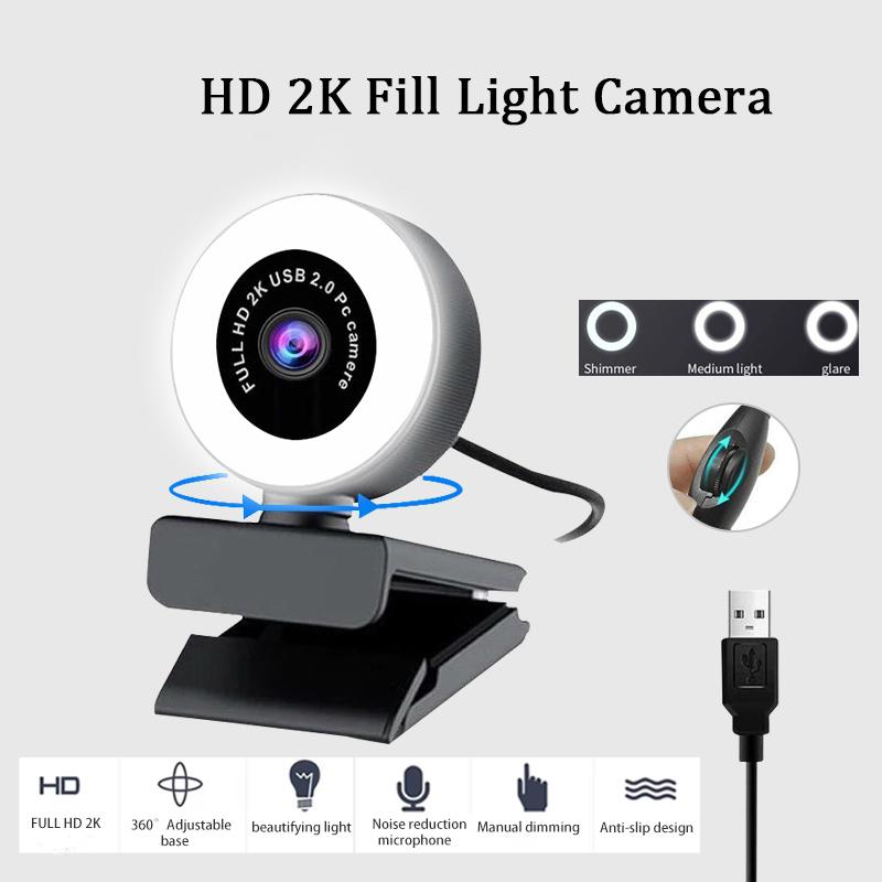 Webcam Hd 1080p 2k Có Micro Cho Máy Quay 360 Độ