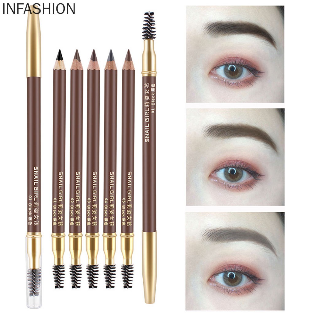 Bút kẻ lông mày hai đầu thiết kế 2 trong 1 chống thấm nước và mồ hôi cao cấp