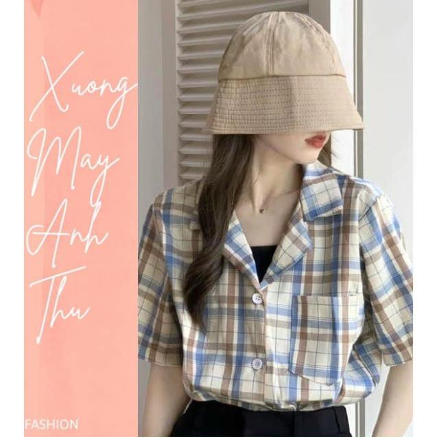 Áo sơ mi thiết kế cổ vest nữ - Phông thun tay ngắn form rộng kẻ viền cổ điển vintage SIÊU ĐẸP ◦ ྇