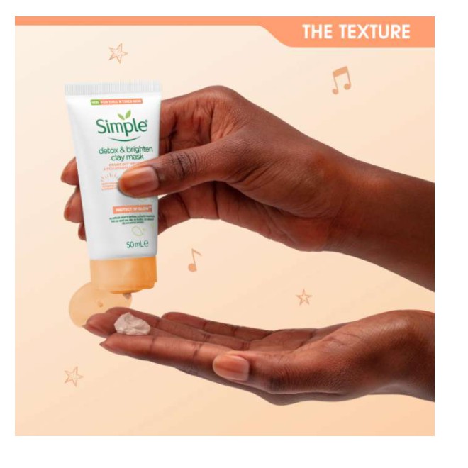 [TOP 1 SHOPEE] Mặt nạ đất sét thải độc, sáng da Simple Protect 'N' Glow Detox &amp; Brighten Clay Mask 50ml (Bill Anh)