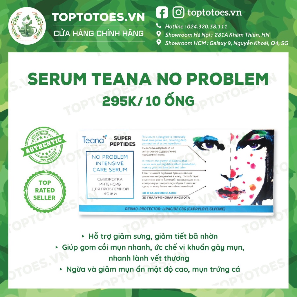 Serum Teana Anti-redness &amp; No Problem 10ml cho da mụn