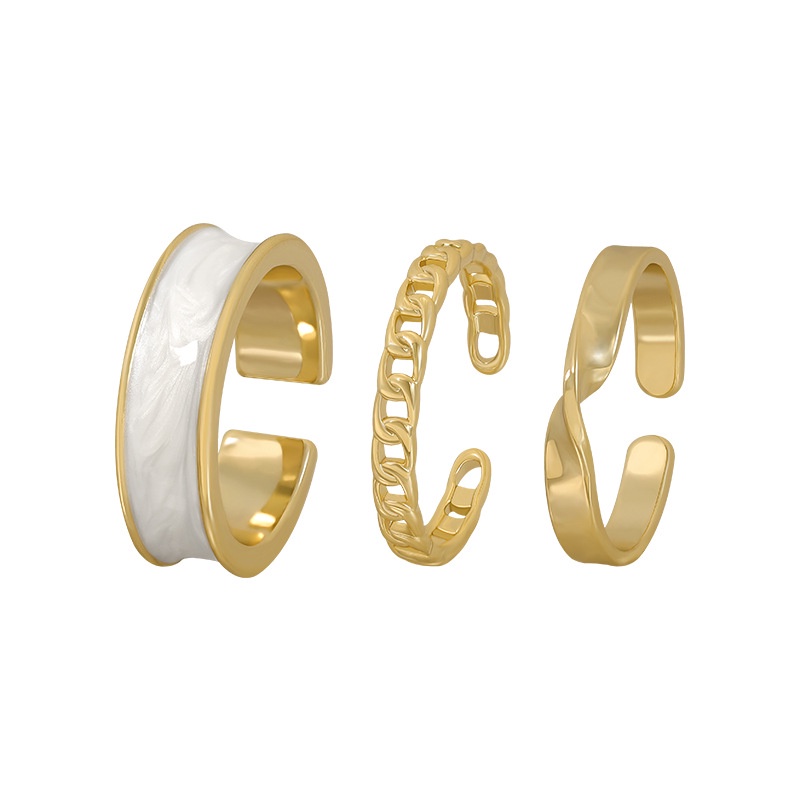 Nhẫn đính đá zircon/ ngọc trai nhân tạo phong cách đơn giản cá tính hợp xu hướng thời trang nữ