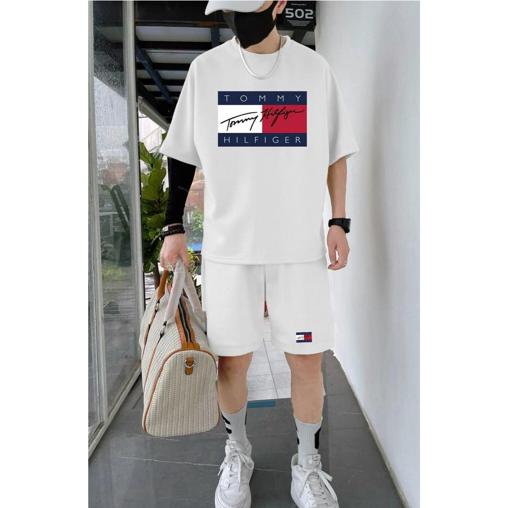 Bộ Quần Áo Mùa Hè Phối Họa Tiết TOMMY Cực Chất