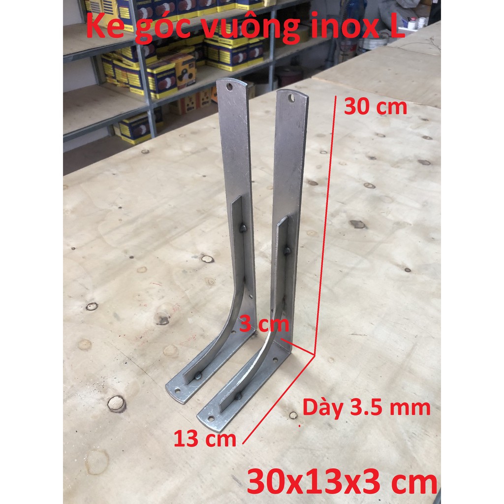 Ke góc vuông chữ L inox 30 x 13 x 3 cm
