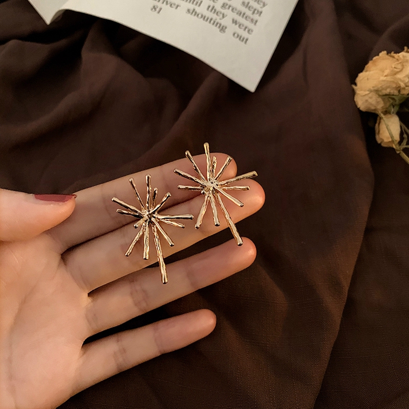 Khuyên Tai Kim Loại Hình Học Phong Cách Vintage Hàn Quốc Cho Nữ