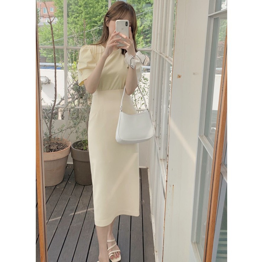 Set Áo Kiểu Tay Phồng + Chân Váy Dài Lưng Cao Thời Trang Thoải Mái Cho Nữ 43792