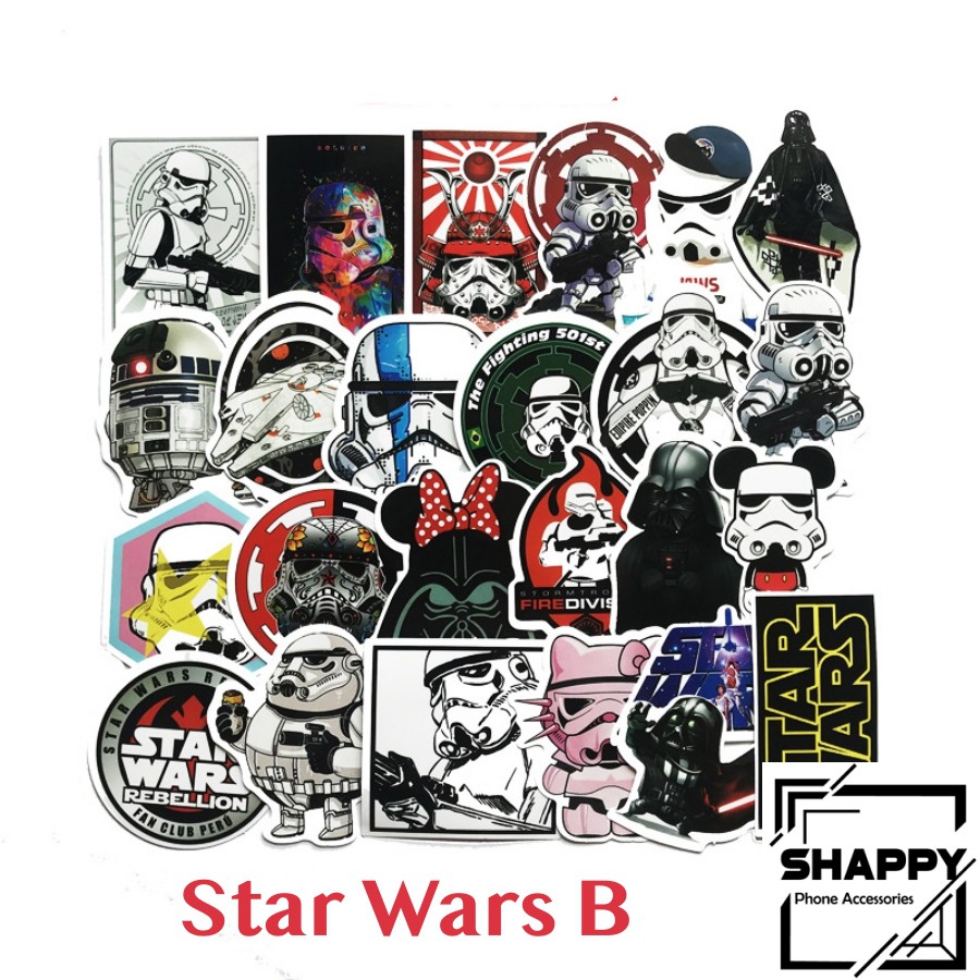Sticker Dán Star Wars PVC Chống Thấm Nước | Dán Laptop - Dán Nón Bảo Hiểm - Dán Xe - Dán Vali [Shappy Shop]