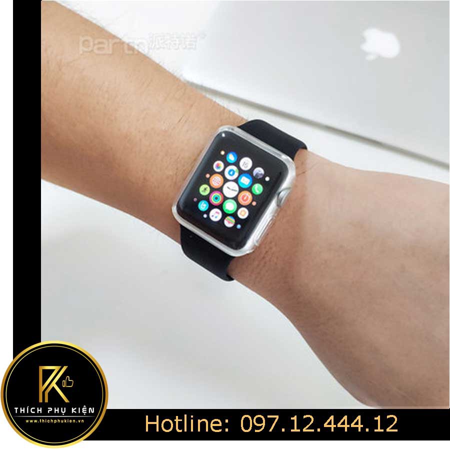 Ốp Trong Silicon Chống Sốc Apple Watch/Case Chống Sốc Trong Suốt iWatch