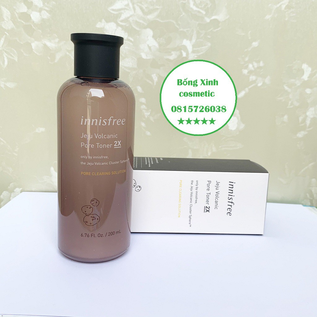 Nước cân bằng chăm sóc da từ tro núi lửa innisfree Jeju Volcanic Pore Toner 2X 200ml