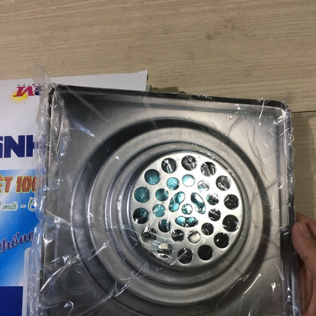 [ GIÁ RẺ ] Phễu thu sàn chống hôi Bình Minh, phễu thoát nước inox 150x150mm, 200x200mm, lỗ thoát Ø60, Ø90