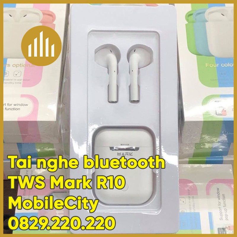 [Mã 2404EL10K giảm 10K đơn 20K] Tai nghe Bluetooth TWS Mark R10 (Airpods giá rẻ)