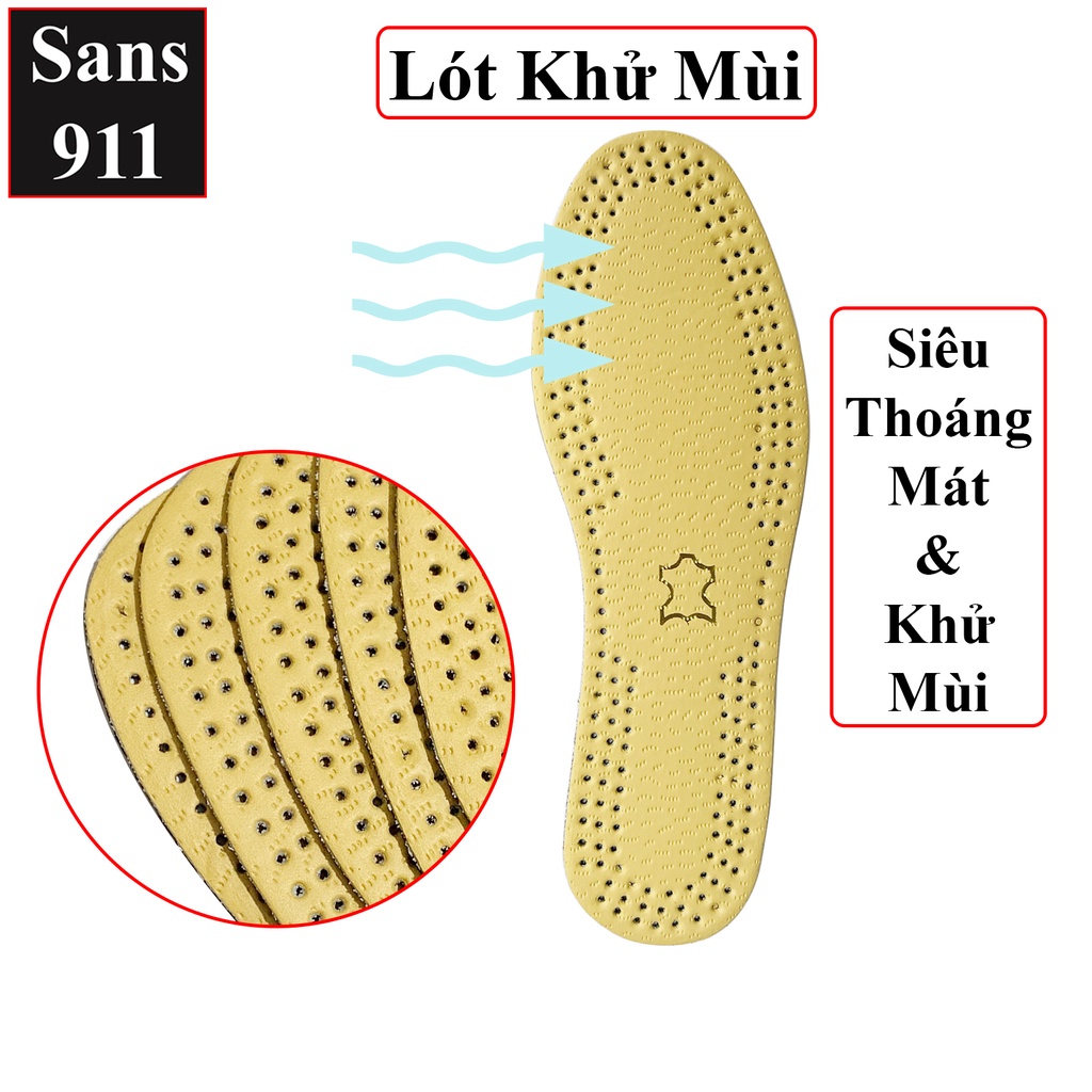 Lót giày khử mùi Sans911 êm chân chống mùi cao cấp cho giày da sneaker thể thao bốt
