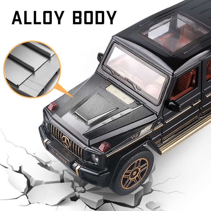 Mô Hình Xe Hơi Mercedes Benz G63 Bằng Hợp Kim Tỉ Lệ 1: 24 Có Đèn Và Âm Thanh Độc Đáo