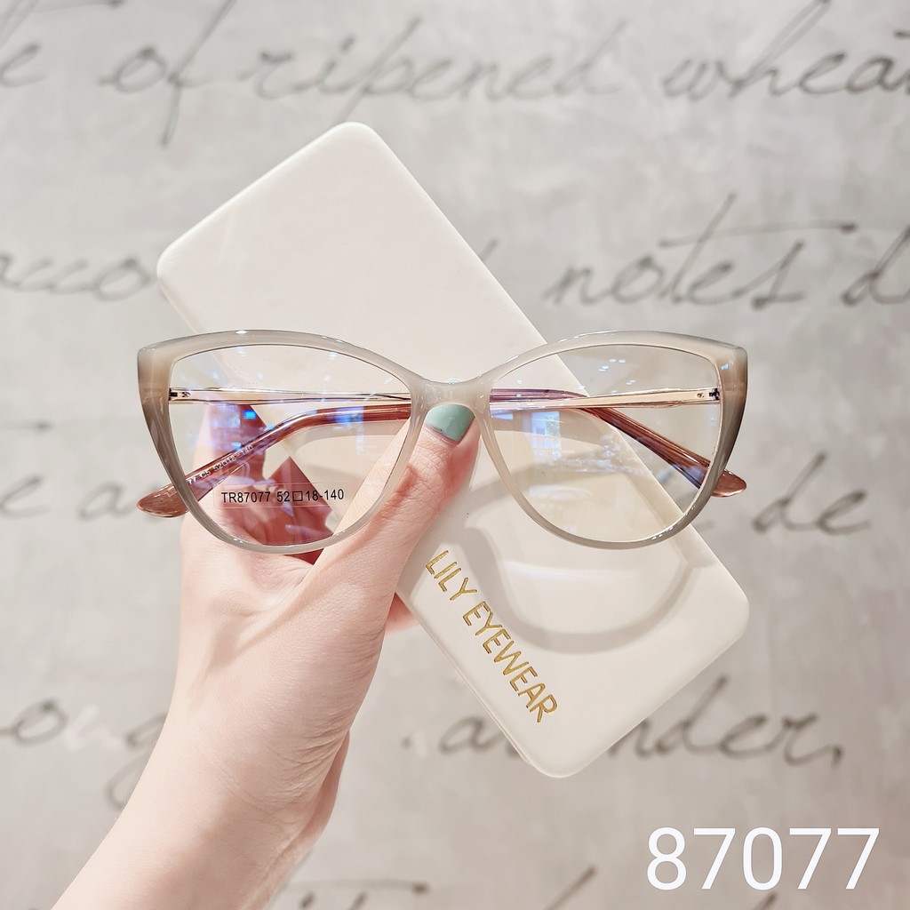Gọng kính cận nam nữ LILYEYEWEAR mắt mèo nhựa cao cấp nịnh mặt sang chảnh 87077 | BigBuy360 - bigbuy360.vn