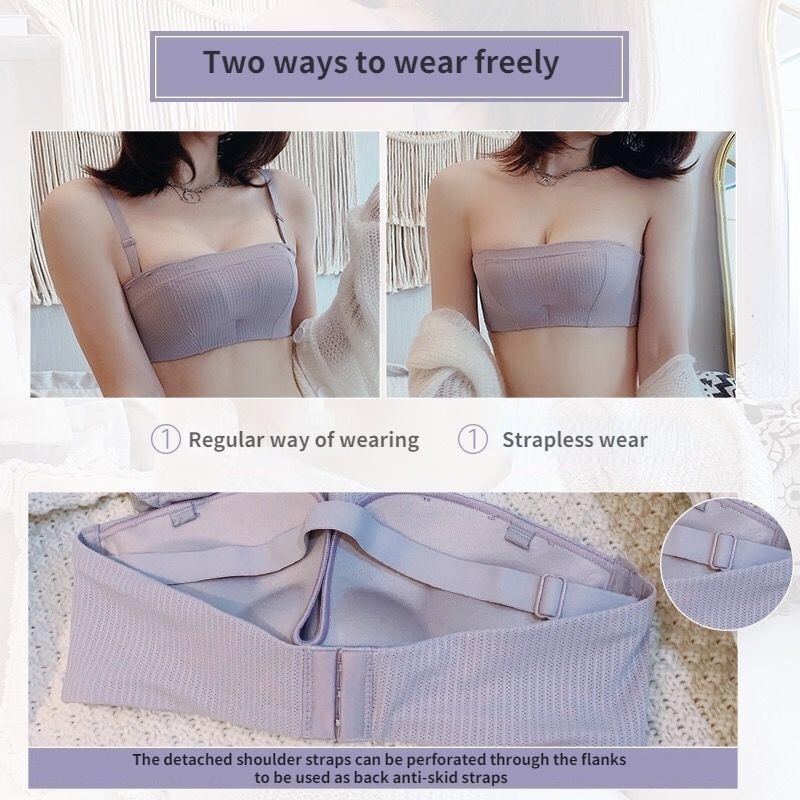 Áo Lót Nâng Ngực Không Đường May Thoáng Khí Dành Cho Nữ