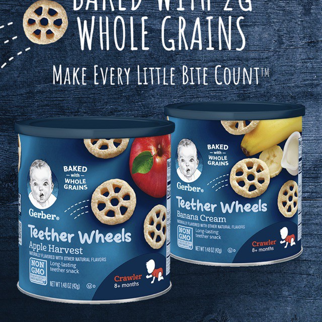 Tặng THÙNG ĐỰNG ĐỒ CHƠI Bánh ăn dặm Gerber lùn Lil' Crunchies cho bé dạng que - Bánh gạo bebedang