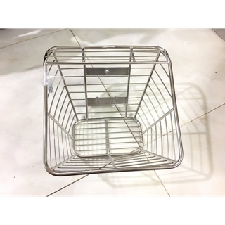 Rổ Xe Inox kiểu Thái( có thang ngang trên miệng)