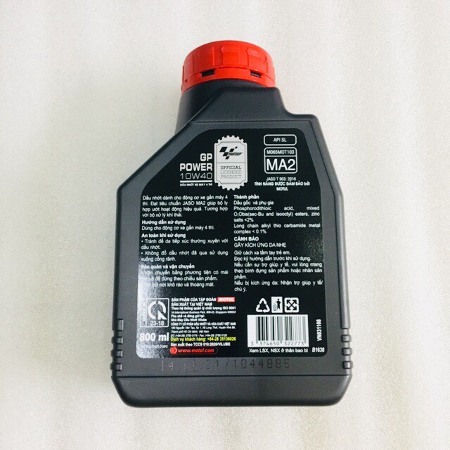 Nhớt  Motul GP Power 4T 10w40 MA2 - Dầu nhớt xe số và tay côn cao cấp