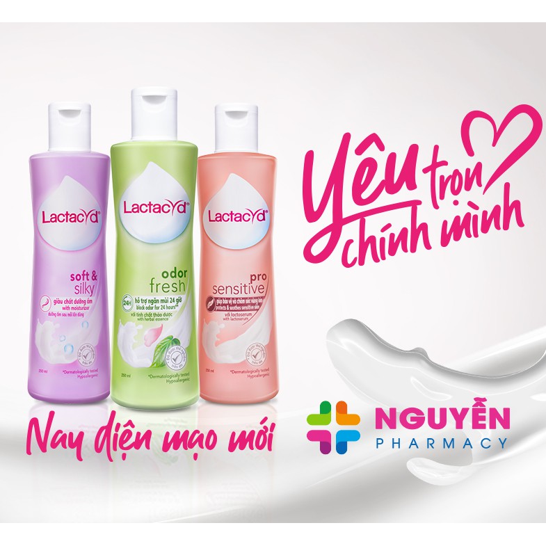 Dung dich vệ sinh phụ nữ Lactacyd Soft &amp; Milky - Giúp làm mềm, giữ ẩm, ngăn mùi và bảo vệ