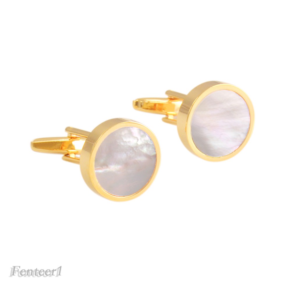 [Fenteer1] Khuy Măng Sét Vỏ Sò Trắng Vintage Fenteer 1 Cho Tiệc Cưới