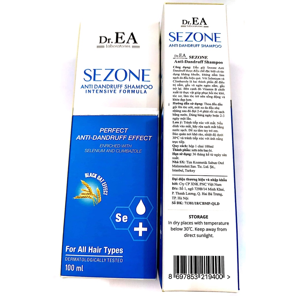 [Chính Hãng]  Dầu gội hết dầu hết ngứa nấm da đầu Dr EA Sezone dạng gel it taoh bọt lọ 100ml