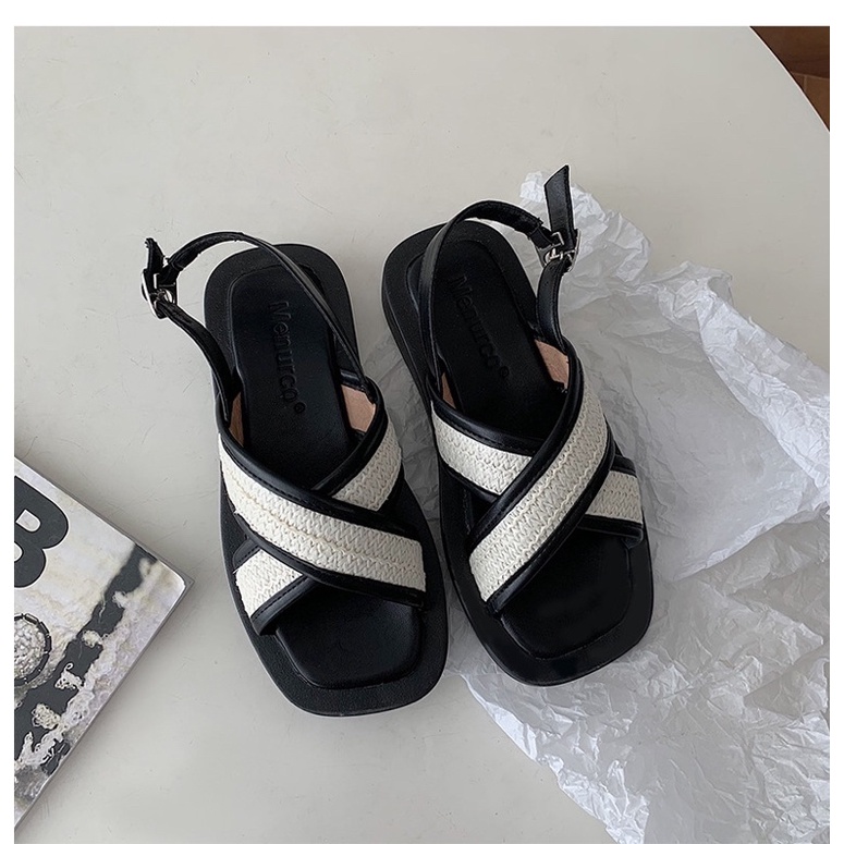 Dép sandal nữ chống trượt quai chéo, 3 màu thiết kế mới HSD225