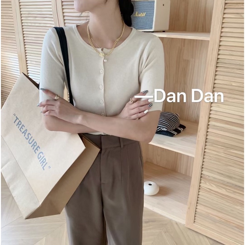 Áo len cộc tay cài cúc | BigBuy360 - bigbuy360.vn